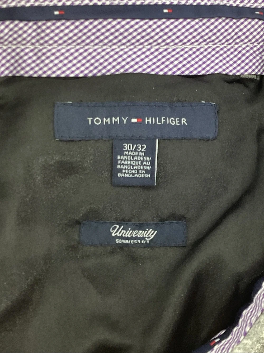 Tommy Hilfiger Gray and Navy Plaid Wool Dress Pants